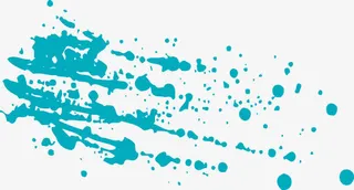 蓝色笔刷墨汁素材免抠