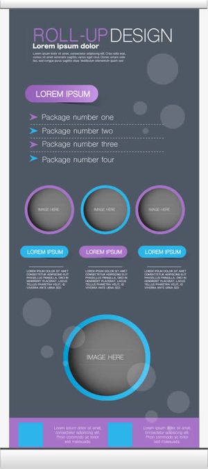 矢量素雅圆环展架免抠