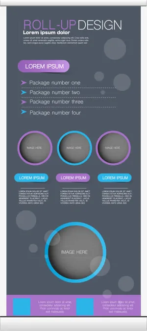 矢量素雅圆环展架免抠