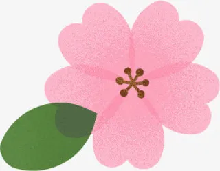 爱心花瓣卡通组合花朵叶子免抠