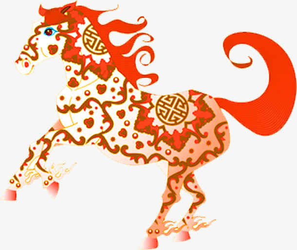 骏马春季海报模板免抠