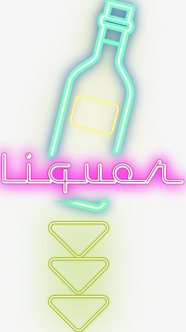 酒吧图标霓虹灯免抠