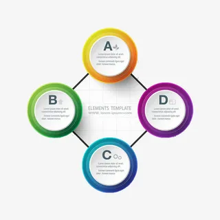 四个彩色图标免抠