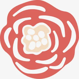 手绘红色花朵圣诞装饰免抠