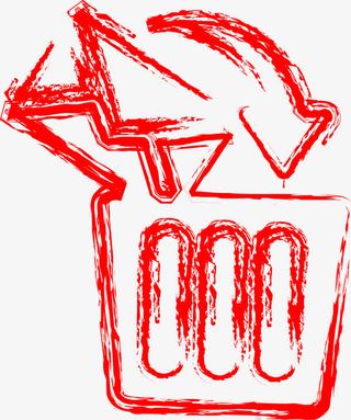 红色手绘箭头免抠