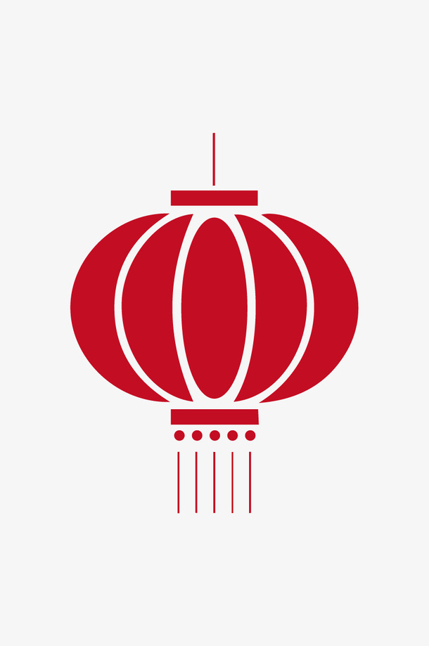红色扁平风格灯笼素材免抠