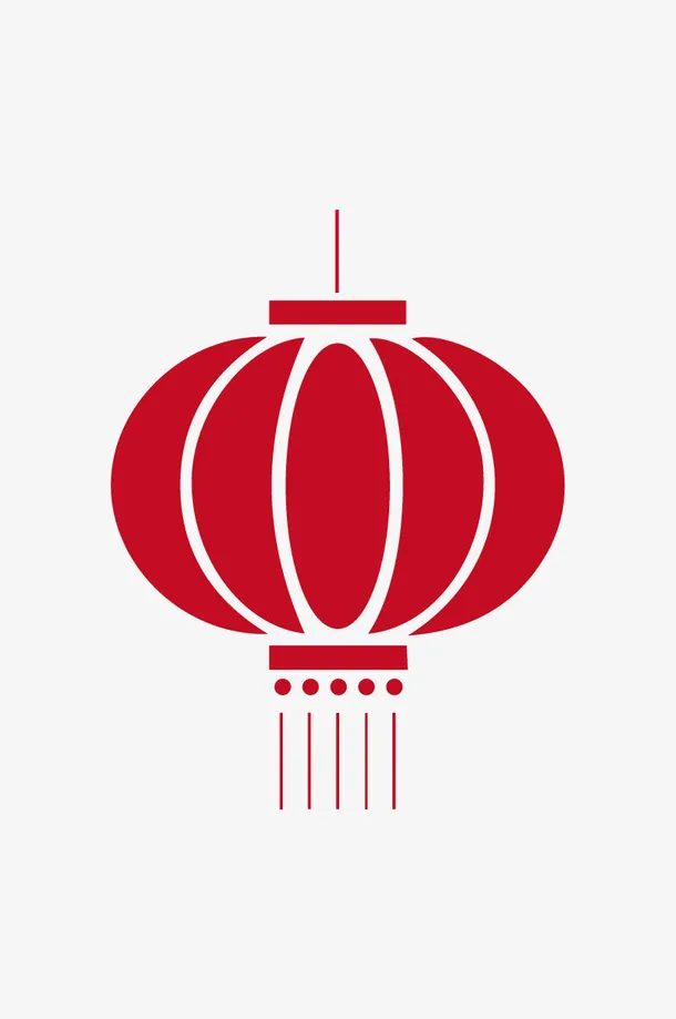 红色扁平风格灯笼素材免抠