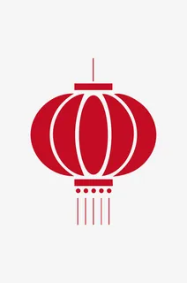 红色扁平风格灯笼素材免抠