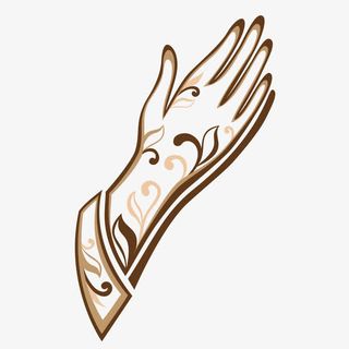 矢量棕色手绘手掌插画免抠