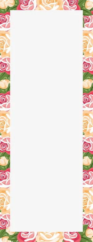 红色清新花朵边框纹理免抠