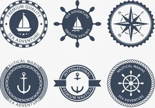 深蓝色海军徽章免抠