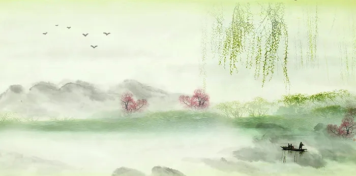 中国风水墨山水风景背景素材高清