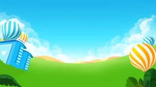 手绘简单画热气球免抠