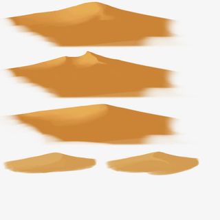 3D花草卡通石头 金色沙漠免抠