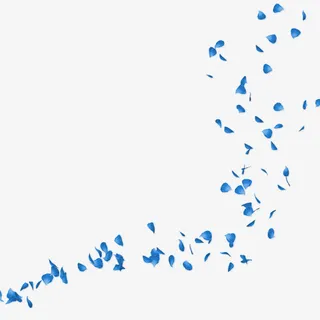 一地散落蓝色花瓣素材免抠