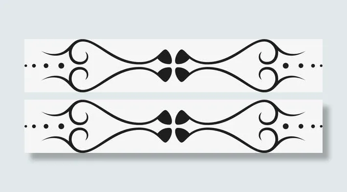 角花底纹花型对称平面图形免抠