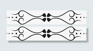 角花底纹花型对称平面图形免抠