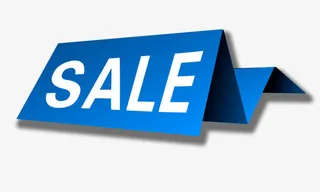 蓝色促销标签免抠