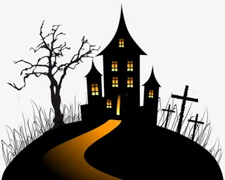 万圣节 城堡黑色免抠