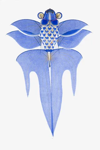 蓝色金鱼风筝免抠