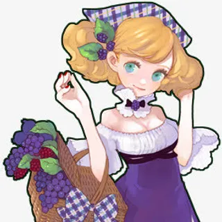 手绘挎水果篮女孩免抠