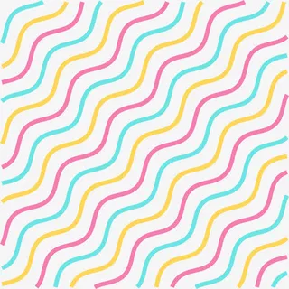 彩色卡通波浪条纹装饰免抠