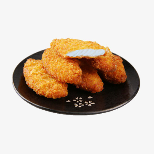 炸银鳕鱼块鳕鱼肉日式美食免抠