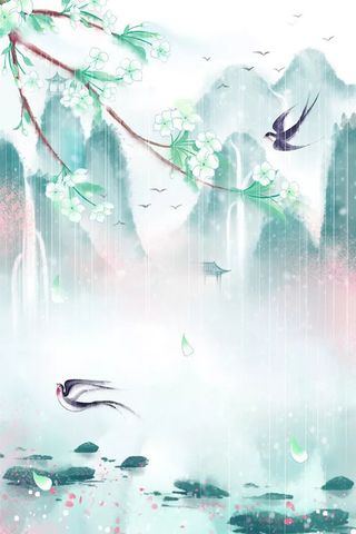 雨中的春天海报设计高清