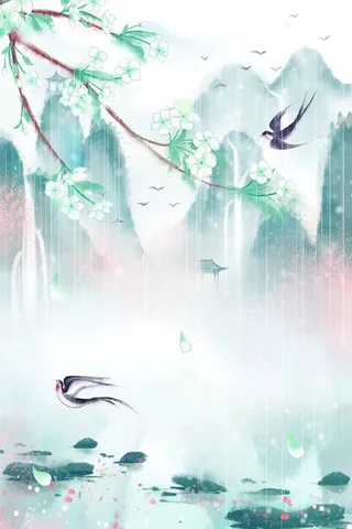 雨中的春天海报设计高清