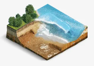 蓝色纯净环保陆地免抠