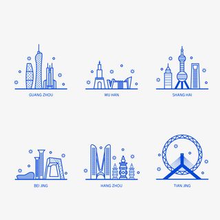 建筑城市图标闹免抠