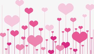 粉色爱心花丛七夕免抠