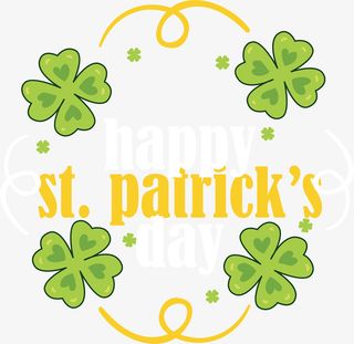 矢量卡通四叶草标签免抠