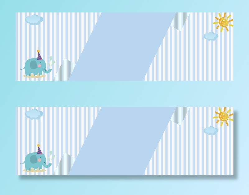 蓝色卡通童装童趣banner高清