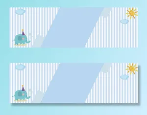 蓝色卡通童装童趣banner高清