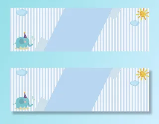 蓝色卡通童装童趣banner高清