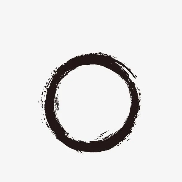 圆形水墨相框免抠