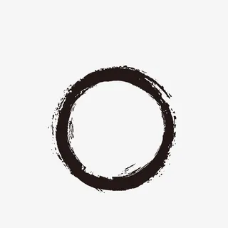 圆形水墨相框免抠