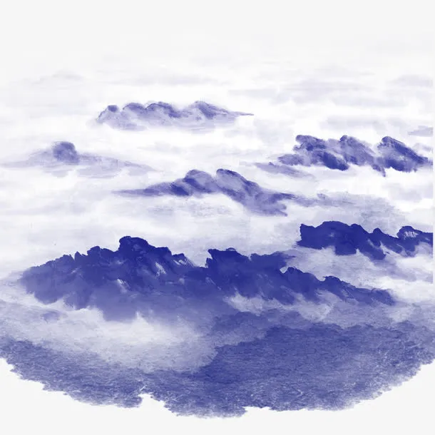 朦胧山脉素材免抠
