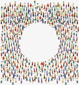 中国人口日密集人群免抠