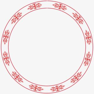 红色边框-雪花免抠