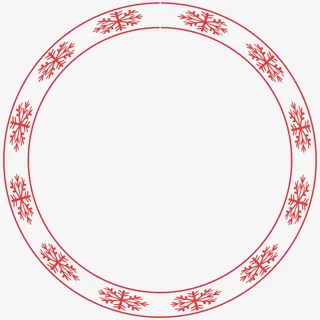 红色边框-雪花免抠