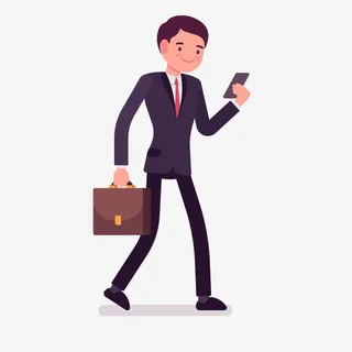 微笑看着手机的商务人士免抠 微笑看着手机的商务人士免抠