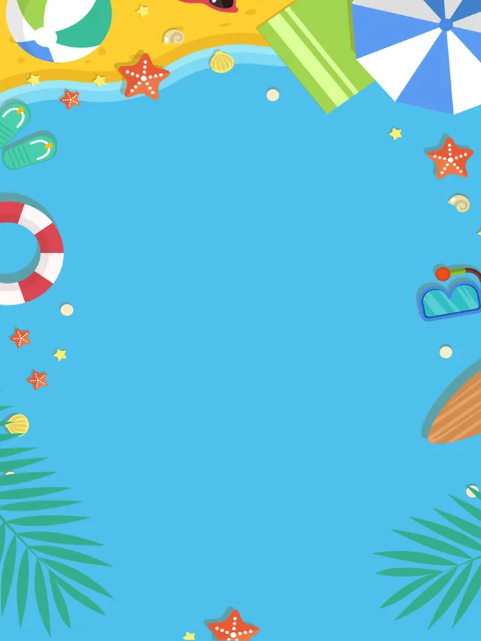 蓝色海滩背景素材高清