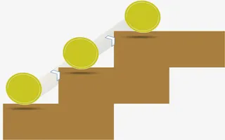 阶梯圆球流程图免抠