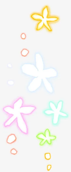 手绘彩色光效花朵免抠