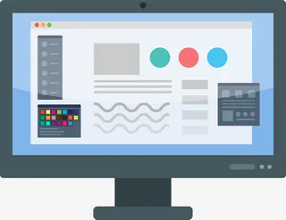 卡通台式电脑显示器免抠