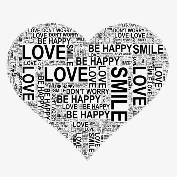 心形英文艺术字免抠