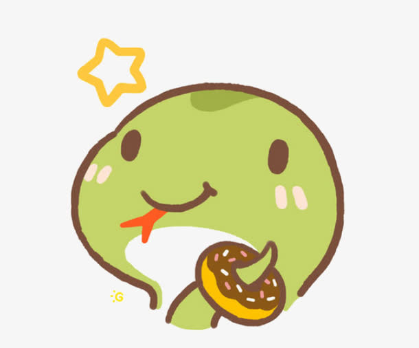手绘小蛇免抠