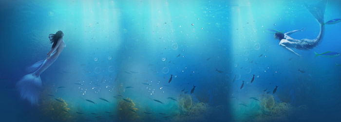 蓝色海洋背景高清